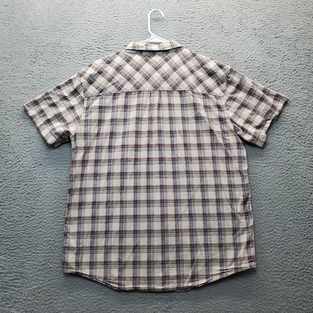 prAna Shirt Mens XL Multi Plaid Midweight Pocket‎ Black Tab Collared Button Down - Picture 2 of 8
